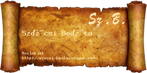 Szücsi Beáta névjegykártya