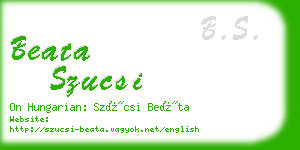 beata szucsi business card